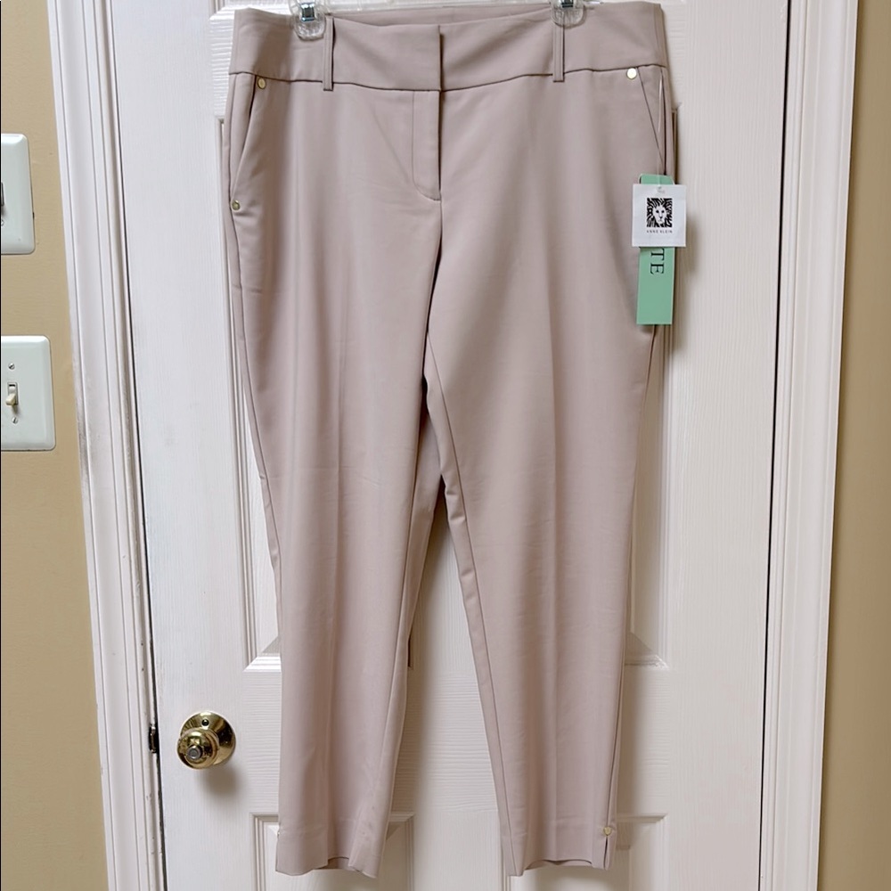 ANNE KLEIN Beige Trouser Pants